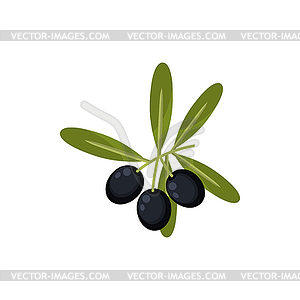 Черная веточка с фруктами - векторизованный клипарт