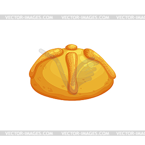 Bun with meat or fruit, baked Cinco de Mayo food - vector image