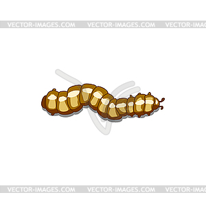 Crawling caterpillar striped worm maggot - vector clip art