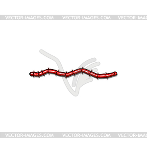 Thin worm has segmented body and antennae - color vector clipart