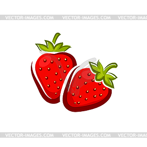 Wild or garden strawberry fruit red berry - vector clip art