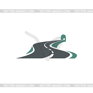 Speedway with tunnel at end empty highway - vector image