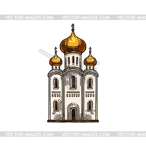 Christian religion icon, Orthodox cathedral church - vector image