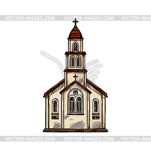 Православная часовня, католическая церковь - векторное изображение клипарта