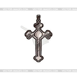 Christianity religion symbol, Crucifixion cross - vector image