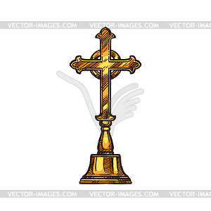 Christianity altar cross, religious symbol - vector clipart