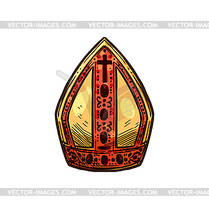 Christianity religion symbol, priest headdress - royalty-free vector clipart