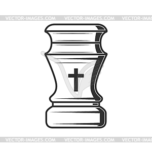 Burial box with burnt ash cremation urn - vector clipart / vector image