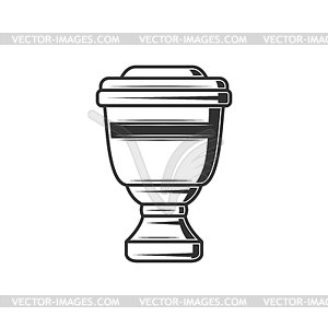 Stone container cremation urn flat design - vector image