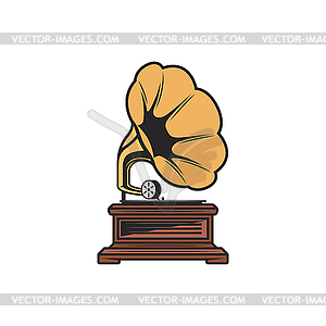 Phonograph or retro gramophone recorder - vector clipart