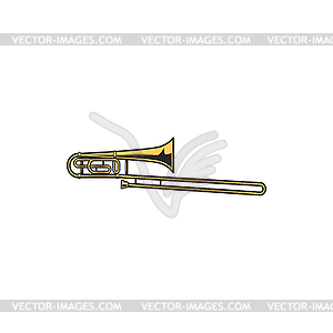 Trombone musical instrument tenor trumpet - vector clipart / vector image