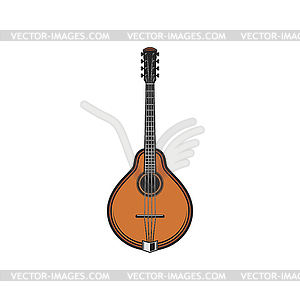 Guitar, domra or sitar musical instrument - vector image