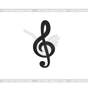 Musical note sign treble clef - vector image