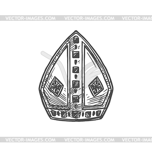 bishops mitre hat line art