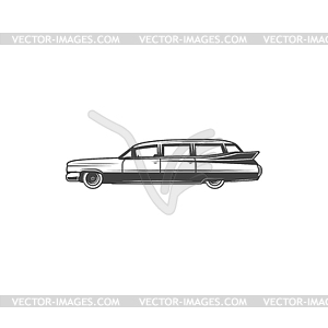 Universal car, retro classic vehicle - vector image