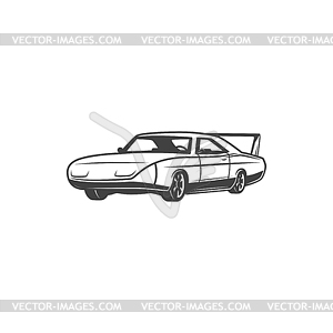 Classic sports car, retro coupe vehicle - vector clipart
