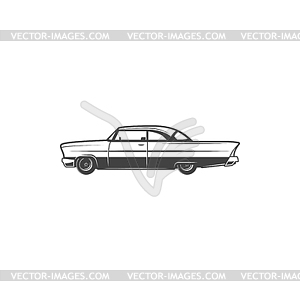 Roadster retro car, coupe limousine vehicle - vector clip art