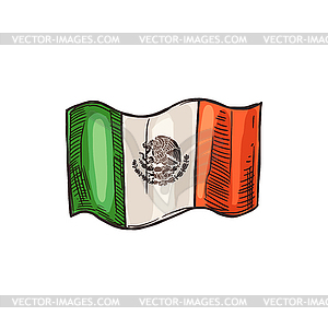 Mexican traditional flag Mexico symbol - vector clip art