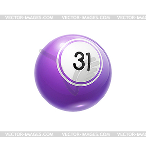 31 bingo lottery ball casino lucky sphere - vector image