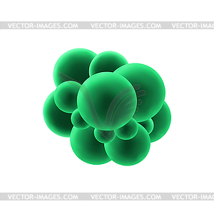 Red bacterium with tentacles virus cell - vector clipart