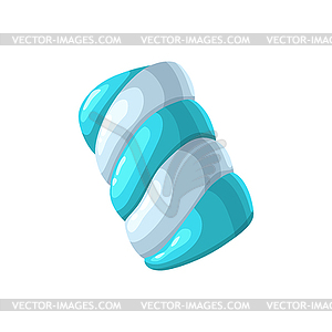Marshmallow blue and white striped candy - vector clip art