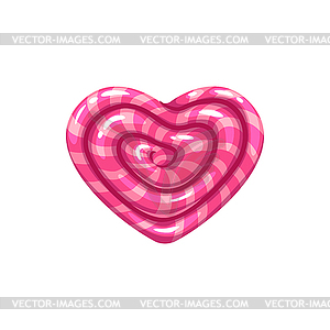 Pink lollipop heart shape sweet candy - vector clipart