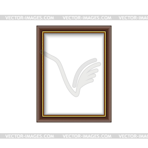 Wooden rectangular frame blank border - vector clipart / vector image