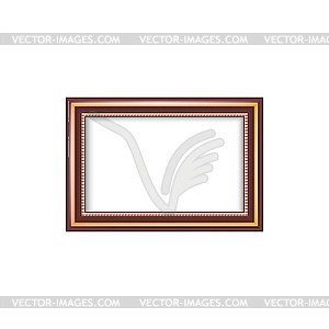 Picture frame decoration in museum, blank border - vector image