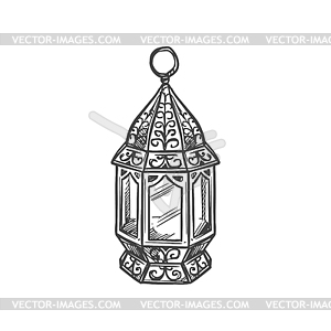 Ramadan Mubarak symbol golden lantern - vector image