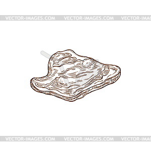 Meat bbq steak beef or pork sketch - vector clipart