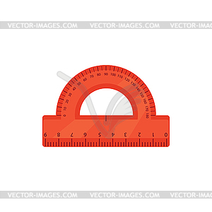 Geometric measuring tool protractor ruler - vector clipart