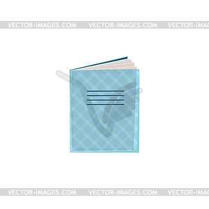 Notebook or exercise book in blue cover - vector clipart