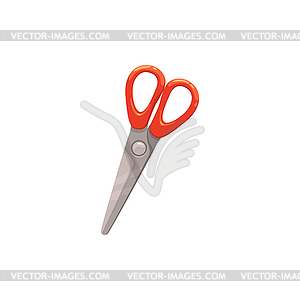 Red scissors cutting stationery tool - vector clipart