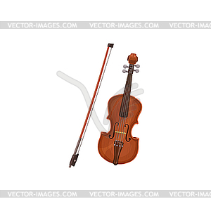 Violoncello violin fiddle with bow - vector image