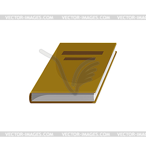 School book in brown hardcover textbook - vector image