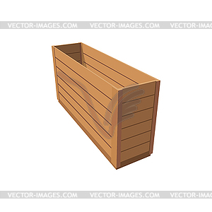 Wooden crate made of planks timber box - vector clipart