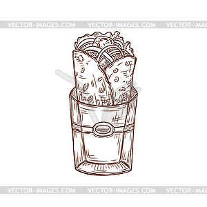 Кебаб фастфуд закуска буррито - изображение в формате EPS