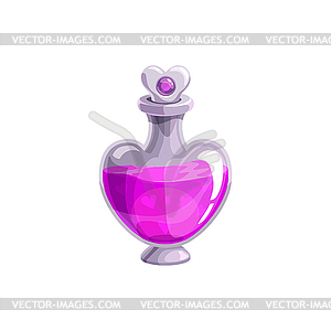 Poison liquid in heart shape jar, Valentines veil - vector image