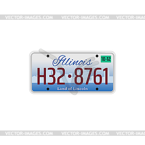 Автомобильный регистрационный номер и номерной знак в США - изображение в векторе / векторный клипарт
