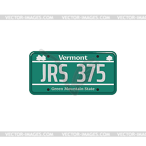 Автомобильный регистрационный номер и номерной знак в США - графика в векторе