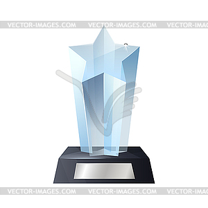 Стеклянный трофей, награда, приз. Хрустальный кубок - изображение в векторном формате