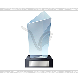 Glass trophy, award, prize. Crystal win cup - vector EPS clipart