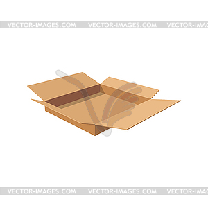 Cardboard packaging container, empty carton box - vector image