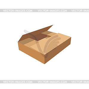 Cardboard packaging container, empty carton box - vector clip art