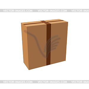 Cardboard packaging container, empty carton box - vector image