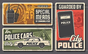 Police force, patrol and policing. Law and order - vector clip art