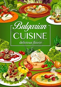 Bulgarian cuisine vegetable and meat food - vector clip art