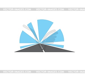 Highway, road pathway icon, sign - vector image