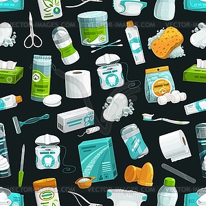 Hygiene and healthcare seamless pattern background - vector image