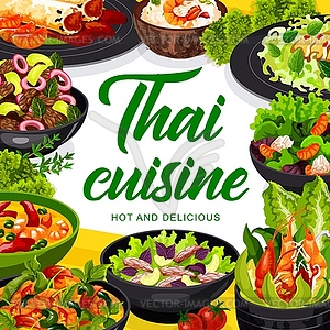 Thai cuisine Asian food dishes - vector clip art